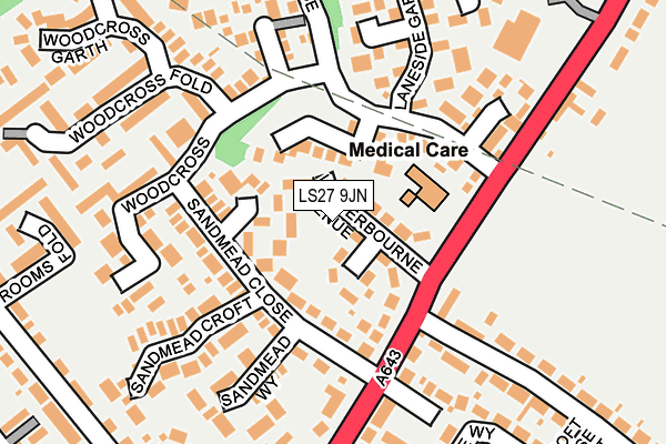 LS27 9JN map - OS OpenMap – Local (Ordnance Survey)