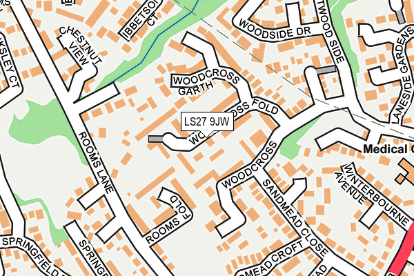 LS27 9JW map - OS OpenMap – Local (Ordnance Survey)