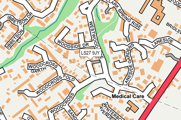 LS27 9JY map - OS OpenMap – Local (Ordnance Survey)