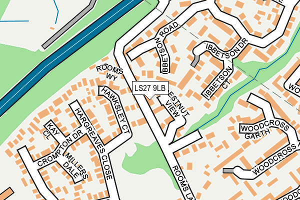 LS27 9LB map - OS OpenMap – Local (Ordnance Survey)