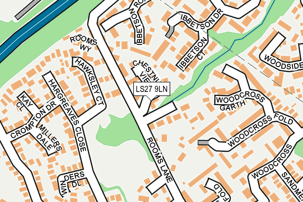 LS27 9LN map - OS OpenMap – Local (Ordnance Survey)