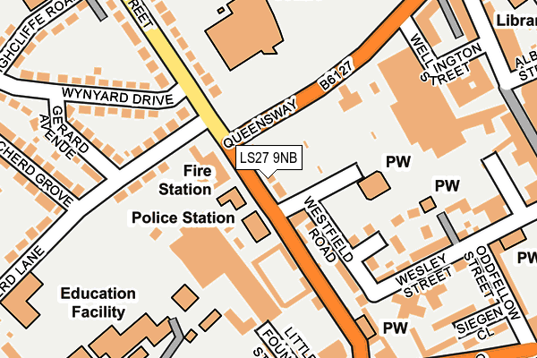 LS27 9NB map - OS OpenMap – Local (Ordnance Survey)