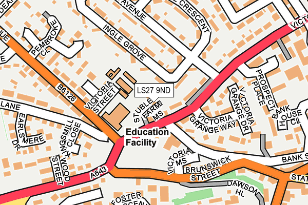 LS27 9ND map - OS OpenMap – Local (Ordnance Survey)