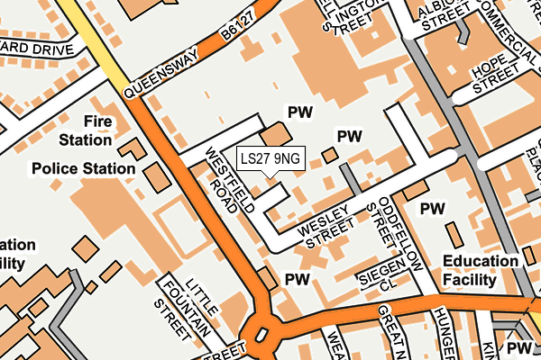 LS27 9NG map - OS OpenMap – Local (Ordnance Survey)