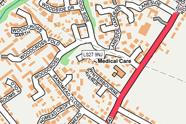 LS27 9NJ map - OS OpenMap – Local (Ordnance Survey)