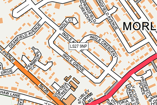 LS27 9NP map - OS OpenMap – Local (Ordnance Survey)