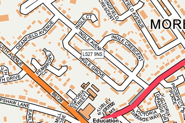 LS27 9NS map - OS OpenMap – Local (Ordnance Survey)