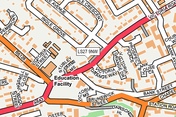 LS27 9NW map - OS OpenMap – Local (Ordnance Survey)