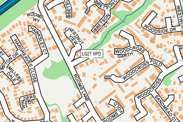 LS27 9PD map - OS OpenMap – Local (Ordnance Survey)