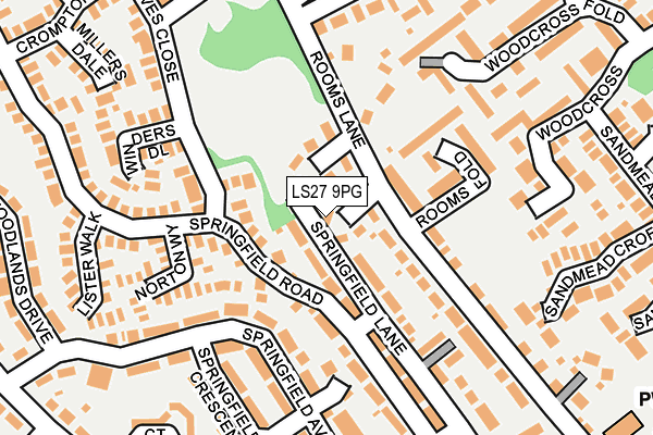LS27 9PG map - OS OpenMap – Local (Ordnance Survey)