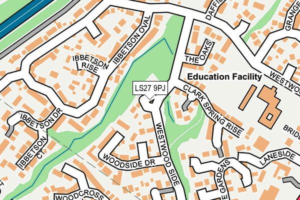 LS27 9PJ map - OS OpenMap – Local (Ordnance Survey)