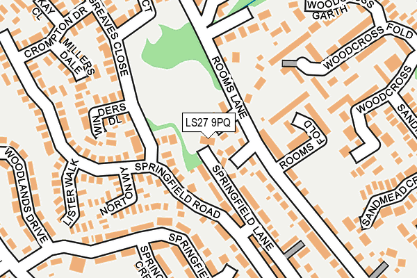 LS27 9PQ map - OS OpenMap – Local (Ordnance Survey)