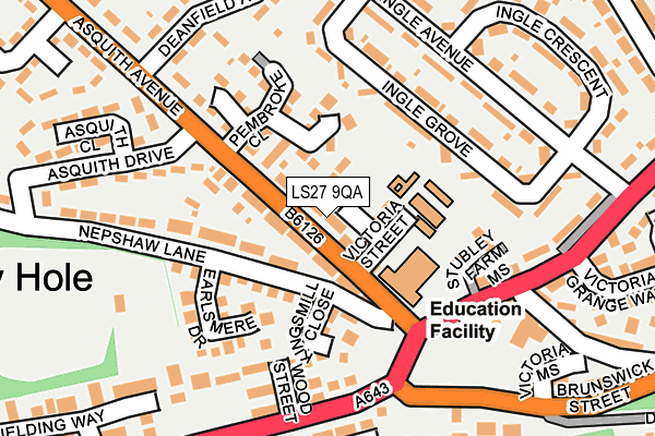 LS27 9QA map - OS OpenMap – Local (Ordnance Survey)