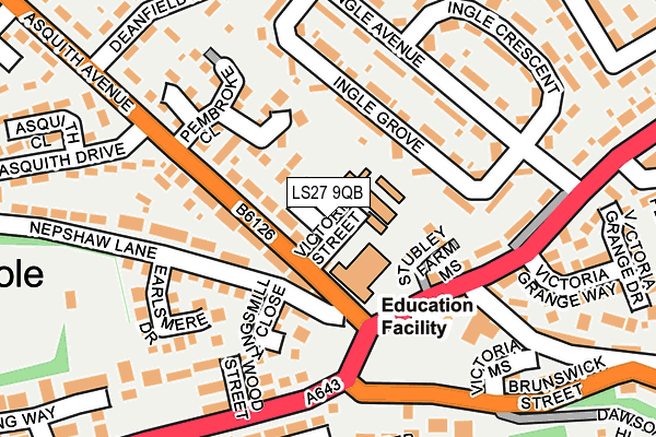 LS27 9QB map - OS OpenMap – Local (Ordnance Survey)