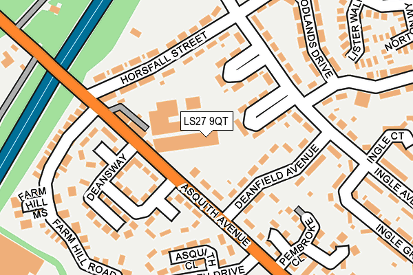 LS27 9QT map - OS OpenMap – Local (Ordnance Survey)