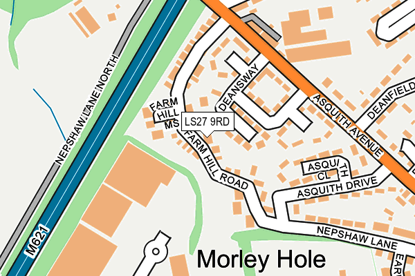 LS27 9RD map - OS OpenMap – Local (Ordnance Survey)