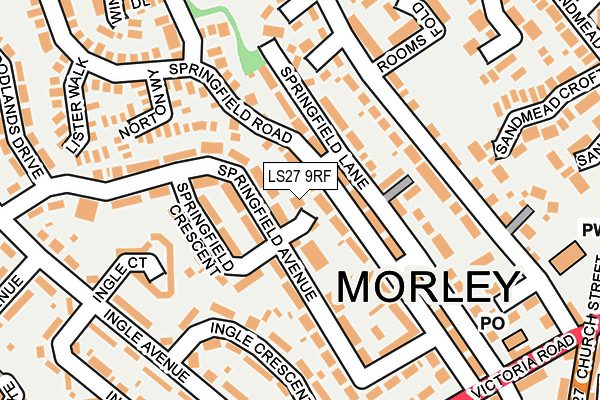 LS27 9RF map - OS OpenMap – Local (Ordnance Survey)