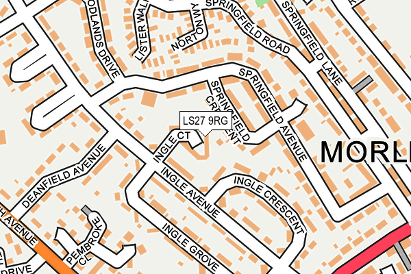 LS27 9RG map - OS OpenMap – Local (Ordnance Survey)