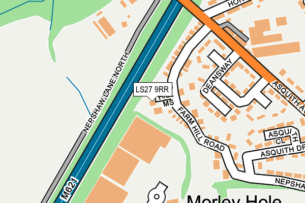 LS27 9RR map - OS OpenMap – Local (Ordnance Survey)