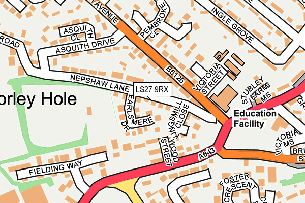 LS27 9RX map - OS OpenMap – Local (Ordnance Survey)