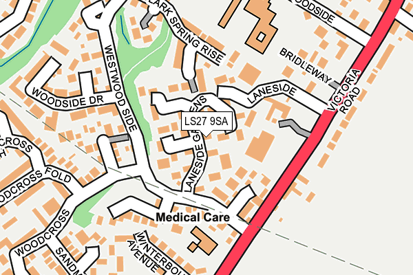 LS27 9SA map - OS OpenMap – Local (Ordnance Survey)