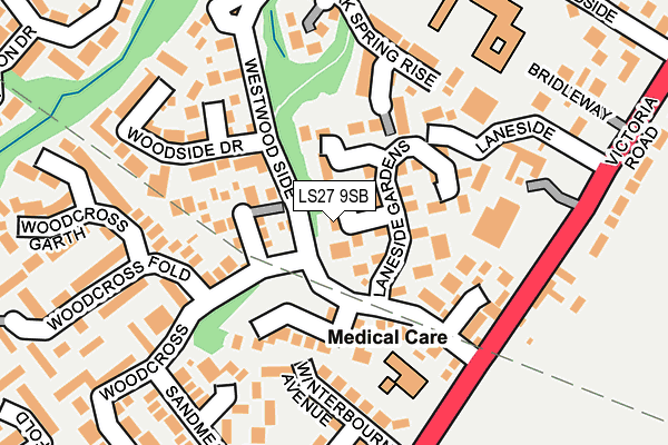 LS27 9SB map - OS OpenMap – Local (Ordnance Survey)