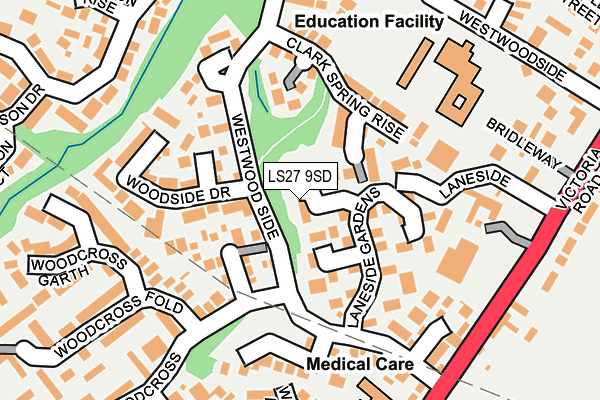 LS27 9SD map - OS OpenMap – Local (Ordnance Survey)