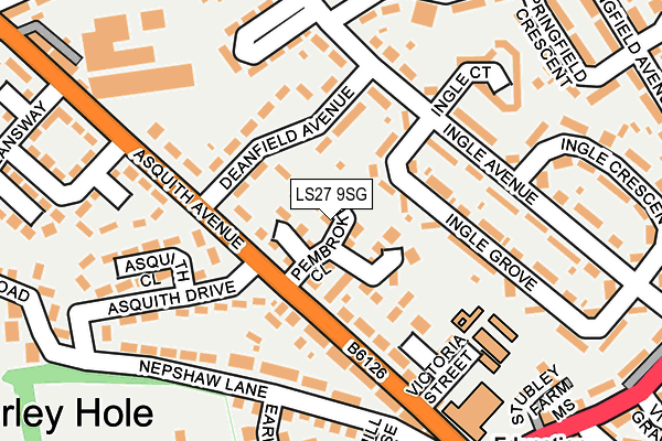 LS27 9SG map - OS OpenMap – Local (Ordnance Survey)