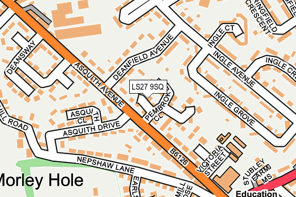 LS27 9SQ map - OS OpenMap – Local (Ordnance Survey)