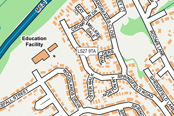 LS27 9TA map - OS OpenMap – Local (Ordnance Survey)