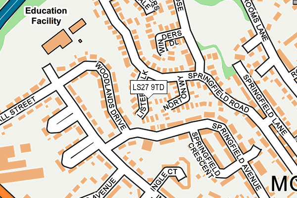 LS27 9TD map - OS OpenMap – Local (Ordnance Survey)