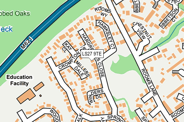 LS27 9TE map - OS OpenMap – Local (Ordnance Survey)
