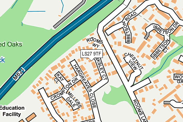 LS27 9TF map - OS OpenMap – Local (Ordnance Survey)