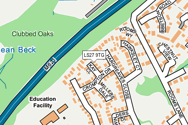 LS27 9TG map - OS OpenMap – Local (Ordnance Survey)