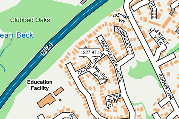 LS27 9TJ map - OS OpenMap – Local (Ordnance Survey)