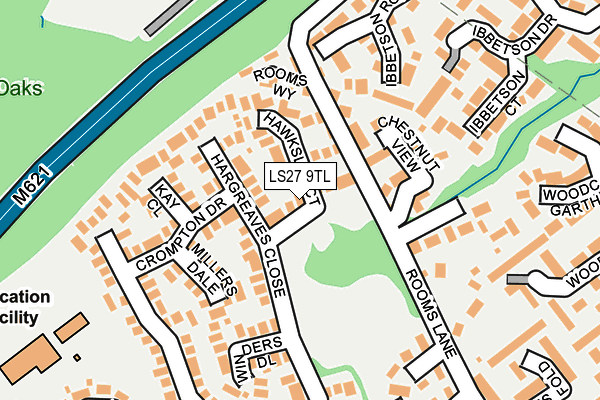 LS27 9TL map - OS OpenMap – Local (Ordnance Survey)