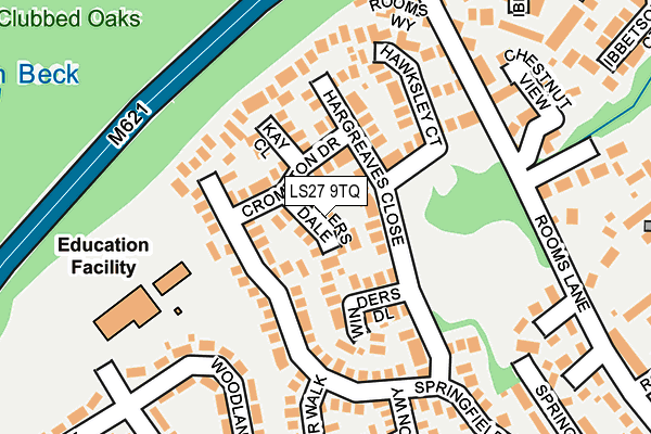 LS27 9TQ map - OS OpenMap – Local (Ordnance Survey)