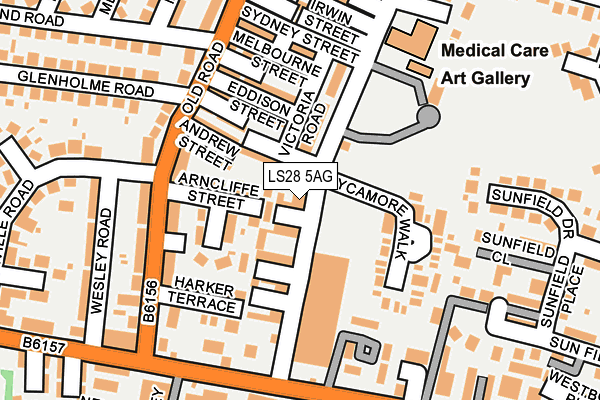 LS28 5AG map - OS OpenMap – Local (Ordnance Survey)