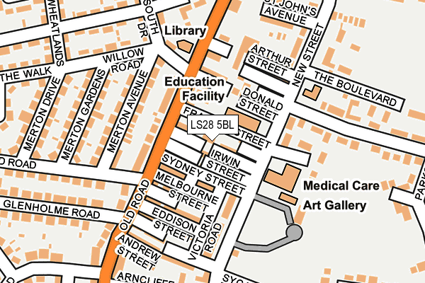 LS28 5BL map - OS OpenMap – Local (Ordnance Survey)