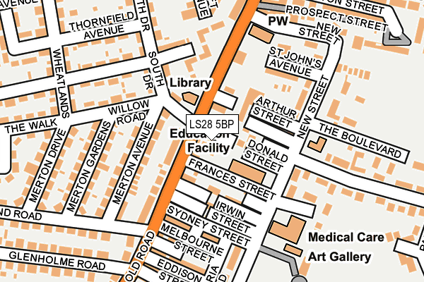 LS28 5BP map - OS OpenMap – Local (Ordnance Survey)