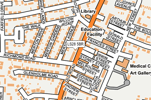 LS28 5BR map - OS OpenMap – Local (Ordnance Survey)