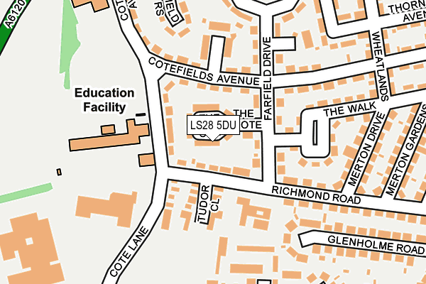 LS28 5DU map - OS OpenMap – Local (Ordnance Survey)