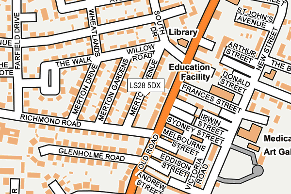 LS28 5DX map - OS OpenMap – Local (Ordnance Survey)