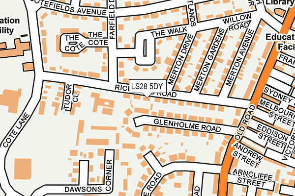 LS28 5DY map - OS OpenMap – Local (Ordnance Survey)