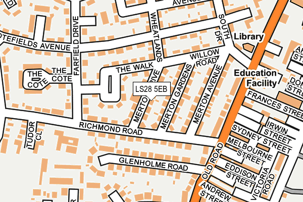 LS28 5EB map - OS OpenMap – Local (Ordnance Survey)