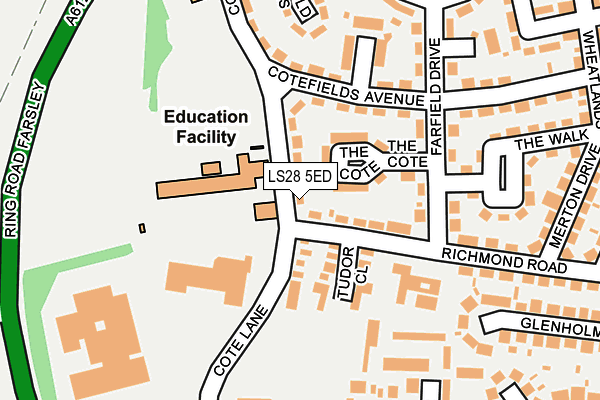 LS28 5ED map - OS OpenMap – Local (Ordnance Survey)