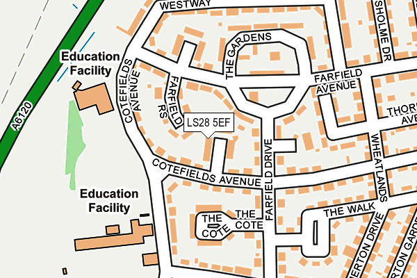 LS28 5EF map - OS OpenMap – Local (Ordnance Survey)