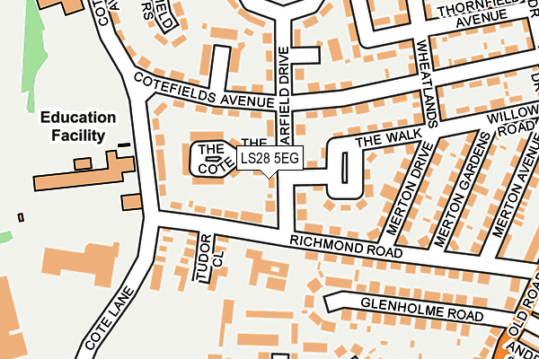 LS28 5EG map - OS OpenMap – Local (Ordnance Survey)