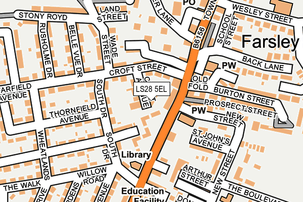 LS28 5EL map - OS OpenMap – Local (Ordnance Survey)