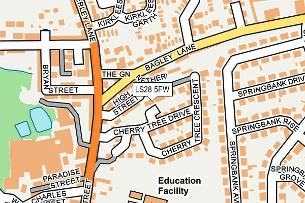 LS28 5FW map - OS OpenMap – Local (Ordnance Survey)